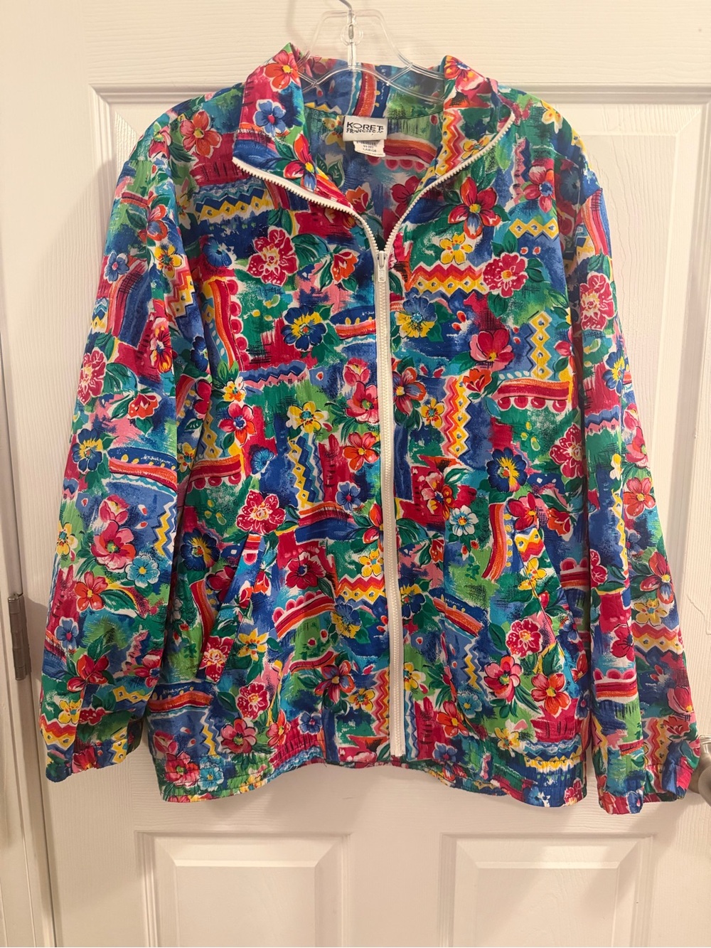 Vintage Koret Floral Zip-Up Jacket Size Large